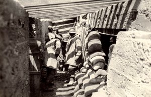 New Italian trenches, after the advance into Austrian territory on the outskirts of Selz, during World War I, 04-07/1916 by Ugo Ojetti