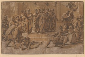 Death of Ananias by Ugo da Carpi