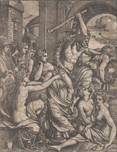 Hercules chasing Avarice from the Temple of the Muses