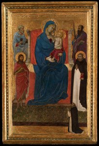 Virgin and Child Enthroned with Saints Peter, Paul, John the Baptist, and Dominic and a Dominican Supplicant