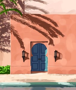 Sunny Moroccan Blue Door