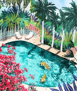 Tigers In Tropical Pool