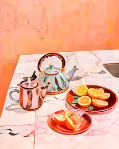 Vibrant Teapots And Lemons