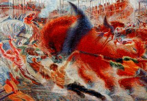 The City Rises by Umberto Boccioni