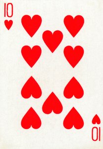 10 of Hearts from a deck of Goodall & Son Ltd. playing cards, c1940