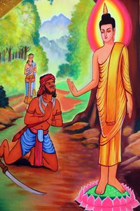 Wat Si Muang Buddhist Temple. Painting Depicting the Life Story of Shakyamuni Buddha, Vientiane, Laos by Unbekannt