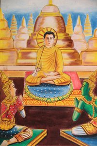 Painting depicting the life story of Shakyamuni Buddha, Vang Vieng, Laos by Unbekannt