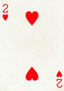 2 of Hearts from a deck of Goodall & Son Ltd. playing cards, c1940