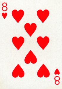 8 of Hearts from a deck of Goodall & Son Ltd. playing cards, c1940