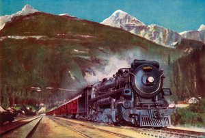 A Canadian Pacific Railway Giant at the foot of the Rockies