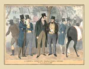 A Group of Sporting Characters at Epsom by Unbekannt