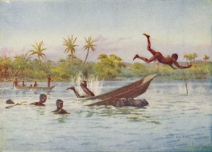A Hippopotamus Hunt in Central Africa by Unbekannt