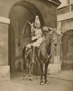 A Living Statue in Whitehall: The Lifeguards Sentry, c1935