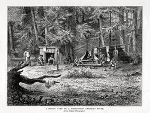 A Mining Camp on a North-West American River by Unbekannt