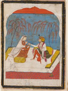 A Raja offering a bracelet to a lady, 19th century