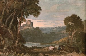 A River Scene with Cows, c1900