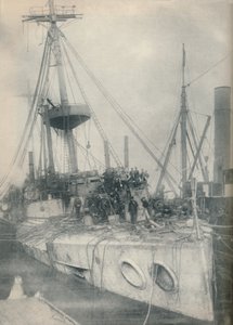 A Salvage Triumph. The Cruiser Gladiator, Supported by Salvage Tugs, 1908 by Unbekannt