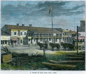 A Street in Salt Lake City, Utah, USA, c1880