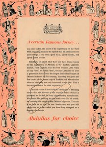A certain Famous Jockey Abdullas for choice, 1939 by Unbekannt