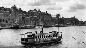A Ferry on the Way to the Island of Djurgarden, Stockholm, Sweden by Unbekannt