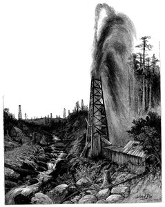 A Gusher in the Pennsylvanian Oilfields, USA