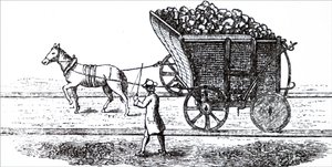 A Horse Drawing a Wagon of Coals by Unbekannt