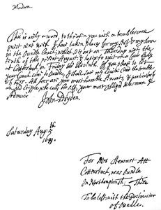 A Letter Written by John Dryden, English Poet