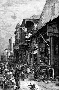 A market place in San Francisco, California, USA, mid 19th century