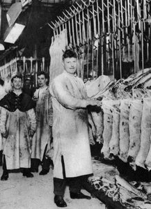 A meat porter, Smithfield Market, London