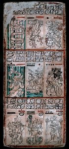 A Page from the Dresden Codex, Maya Manuscript, 1901
