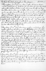 A Page from the Journal of John Newton, 1750-1754