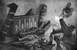 A ransacked Egyptian tomb by Unbekannt