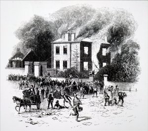 A scene from the 1791 Birmingham Riots by Unbekannt