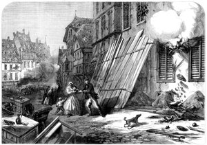 A Street in Strasbourg During the Siege and Bombardment, Franco-Prussian War, 1870