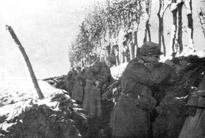 A Trench Full of Reserve Infantry, Pas-de-Calais, France, Winter by Unbekannt