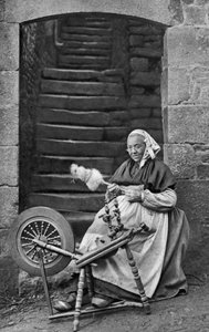 A Woman at a Spinning Wheel, Dinan, Brittany, France, c1922 by Unbekannt