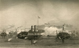 Action of the Gunboats at Memphis, 1878 by Unbekannt