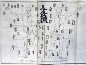 Acupuncture: Chart of the Human Body Indicating Moxibustion Points, Japan (c.1690) by Unbekannt