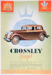 Advert for the Crossley Regis Car by Unbekannt