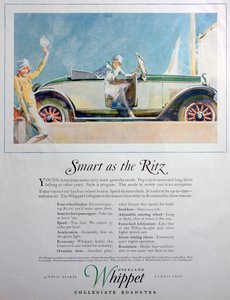 Advert for the Overland Whippet Collegiate Roadster Car by Unbekannt