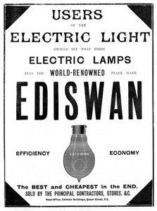 Advertisement for Ediswan incandescent light bulbs