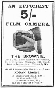 Advertisement for Kodak Brownie box cameras, 1900