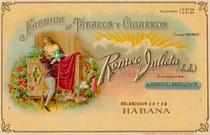 Advertisement for Romeo y Julieta Cigars