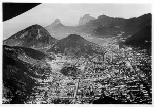 Aerial view of Rio de Janeiro, Brazil, from a Zeppelin