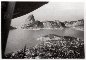 Aerial view of Rio de Janeiro, Brazil, from a Zeppelin