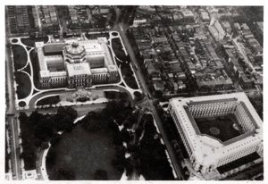 Aerial View of the Library of Congress, Washington DC, USA, from a Zeppelin, 1928-1933