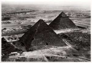 Aerial View of the Pyramids of Giza, Egypt, from a Zeppelin, 1931 1933 by Unbekannt