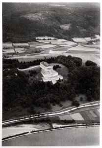 Aerial View of the Walhalla Temple, near Regensburg, Germany, from a Zeppelin, c1931