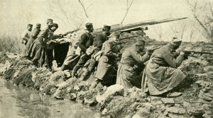 After the Rains: Serbian Infantry During the Floods, First World War by Unbekannt