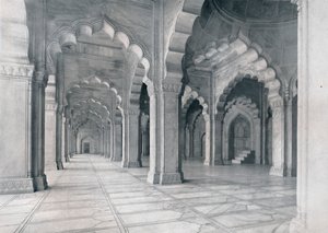 Agra. Interior of the Moti Musjid. Pearl Mosque by Unbekannt